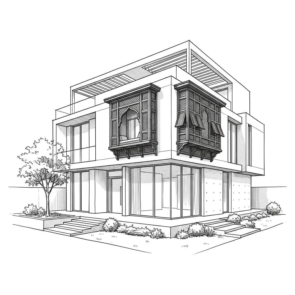 Educational diagram for Hijazi facade