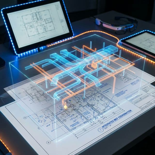 المخططات التنفيذية (Shop Drawings): تسليمات كل تخصص لتقليل تعارضات الموقع