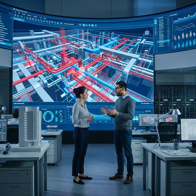 مهندسون يراجعون تعارضات الكهروميكانيك